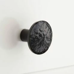 Signature Hardware Cast Iron Round Cabinet Knob in Matte Black