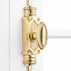 Signature Hardware Beaded BEADED BRASS DOOR CREMONE BOLT - PO