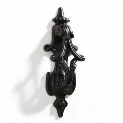 Signature Hardware Cascade 2-7/8 in. Cast Iron Door Knocker in Matte Black Powder Coat