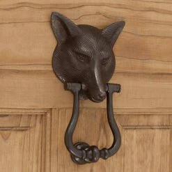 Signature Hardware Fox 5 in. Bronze Door Knocker in Dark Bronze