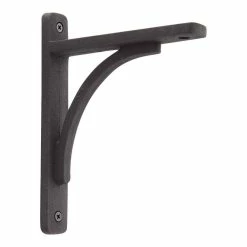 Signature Hardware Rustic 5 in. Cast Iron Shelf Bracket in Black Powder Coat
