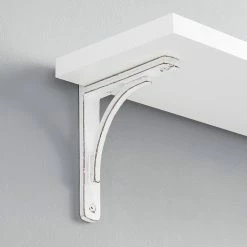 Signature Hardware Rustic 5 in. Cast Iron Shelf Bracket in Distressed White