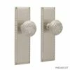 Signature Hardware Bachelet Brass Round Passage Plate and Knob Set in Brushed Nickel