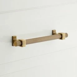 Signature Hardware Industrial 6-5/16 in. Cabinet Pull in Antique Matte Brass