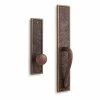 Signature Hardware Traeger 3-1/4 in. Knob Handle Dummy Entrance Door Set in Antique Brass