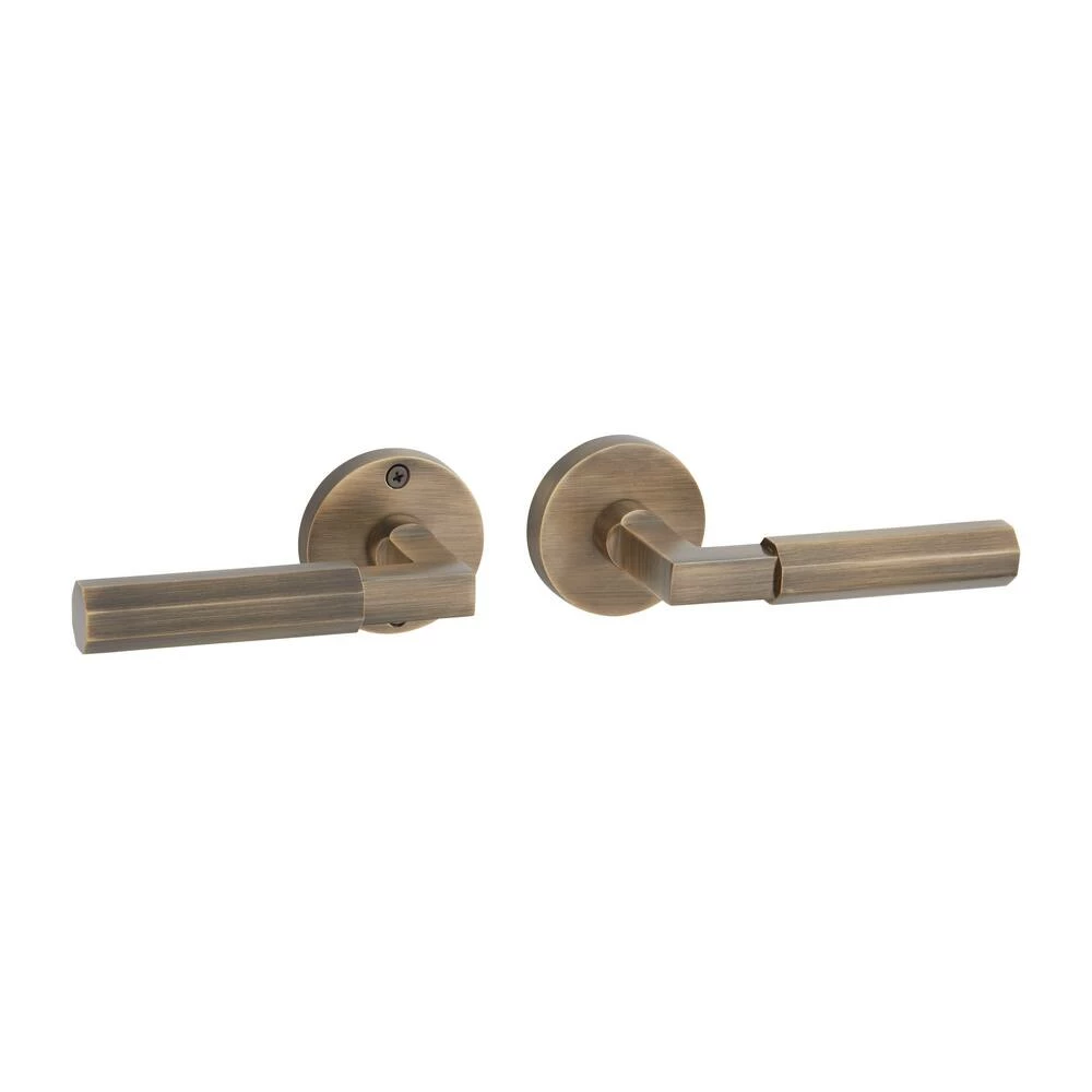 Signature Hardware Yasmeen Brass Handle Passage Interior Door Set Lever in Antique Brass