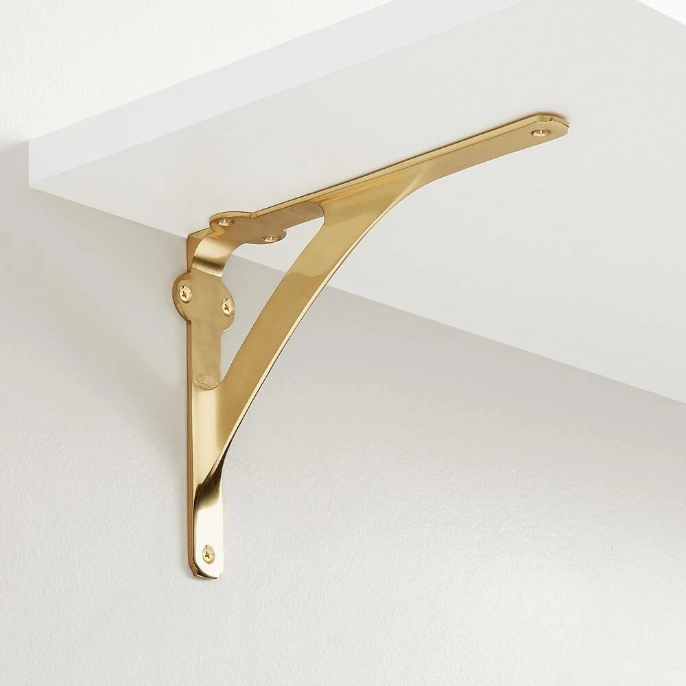 Signature Hardware Classic 5-7/8 in. Brass Shelf Bracket in Polished Brass - Image 3