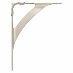 Signature Hardware Classic 5-7/8 in. Brass Shelf Bracket in Brushed Nickel