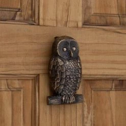 Signature Hardware Owl 3-1/8 in. Brass Door Knocker in Antique Brass