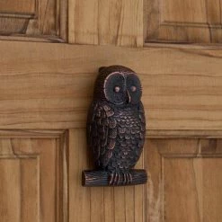 Signature Hardware Owl 3-1/8 in. Brass Door Knocker in Oil Rubbed Bronze