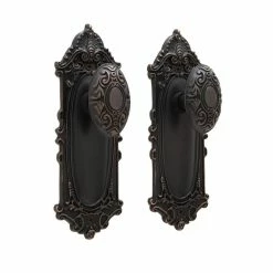 Signature Hardware Victorian Brass Passage Knob and Plate Set in Oil Rubbed Bronze