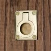Signature Hardware Small Rectangular Recessed Ring Pull in Polished Brass