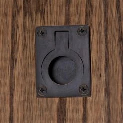 Signature Hardware Small Rectangular Recessed Ring Pull in Oil Rubbed Bronze