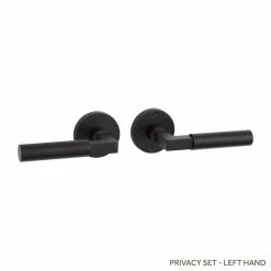 Signature Hardware Tolland Brass Handle Privacy Interior Door Set Lever in Satin Black