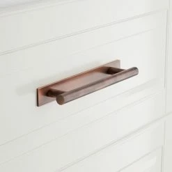 Signature Hardware Avignon 8 in. Solid Brass Cabinet Pull in Antique Copper