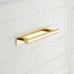 Signature Hardware Avignon 8 in. Solid Brass Cabinet Pull in Polished Brass