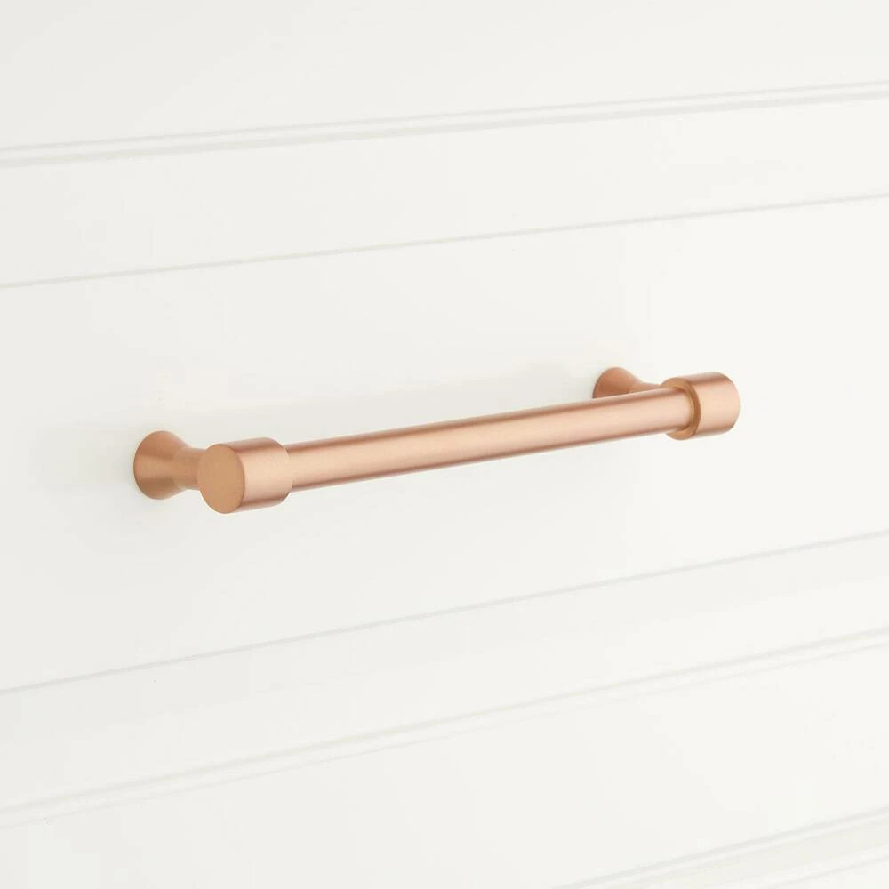 Signature Hardware Strasbourg 1/2 x 4-3/8 in. Brass Cabinet Pull in Satin Brass
