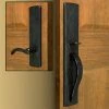 Signature Hardware Ellis 3 in. Bronze Dummy Rectangular Door Lever Set in Dark Bronze