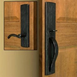 Signature Hardware Ellis 3 in. Bronze Dummy Rectangular Door Lever Set in Dark Bronze