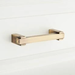 Signature Hardware Hovland 5 in. Rectangular Cabinet Pull in Antique Brass