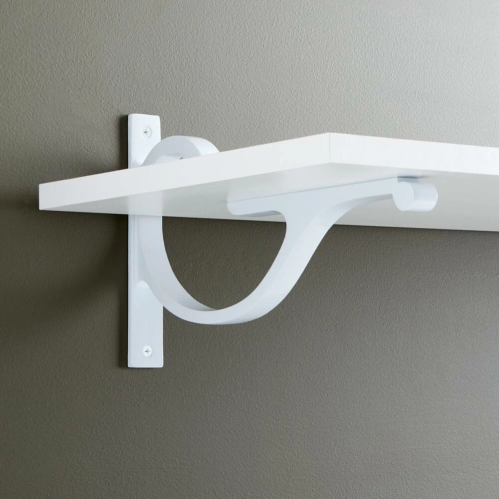 Signature Hardware Alyona 7-7/8 in. Cast Iron Shelf Bracket in White Powder Coat - Image 2
