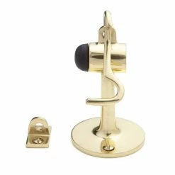 Signature Hardware Leonato 3-1/2 in. Brass Hook Door Stop in Polished Brass