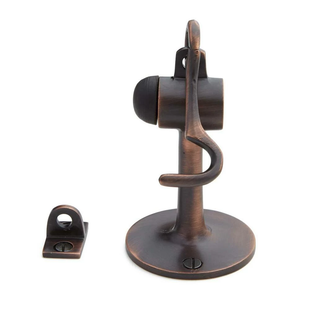 Signature Hardware Leonato 3-1/2 in. Brass Hook Door Stop in Oil Rubbed Bronze