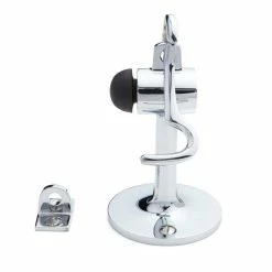 Signature Hardware Leonato 3-1/2 in. Brass Hook Door Stop in Chrome