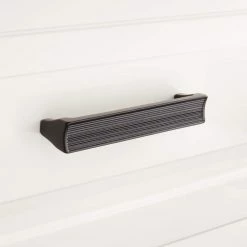 Signature Hardware Hadey 5-3/8 in. Iron Rectangular Cabinet Pull in Matte Black