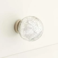 Signature Hardware Laceda 1-1/2 in. Glass Round Cabinet Knob in Brushed Nickel