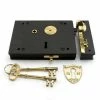 Signature Hardware Carpenter's Cast Iron Rim Lock Set Right Hand in Black