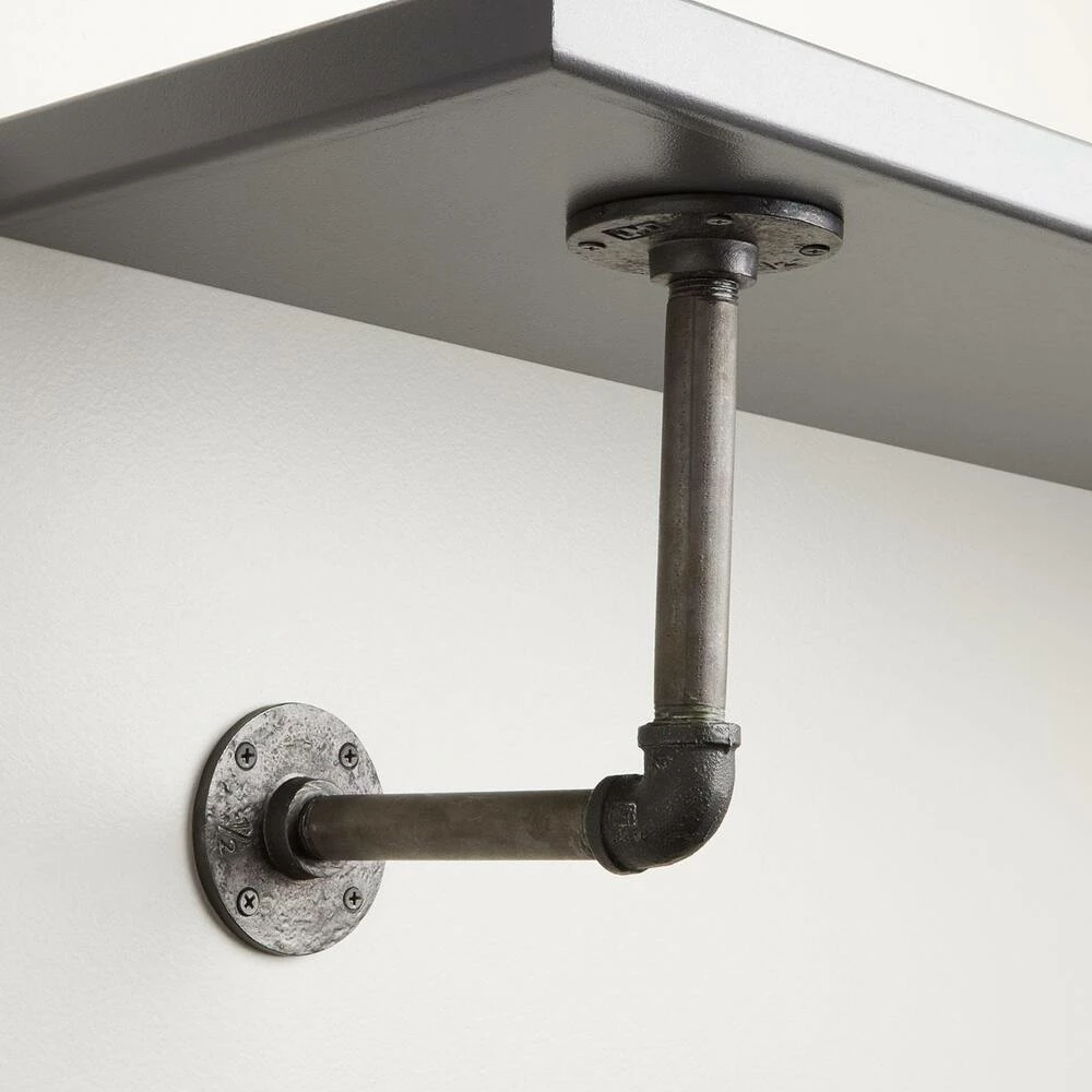 Signature Hardware Gibson 3-1/4 in. Iron L-Shaped Shelf Bracket in Antique Iron