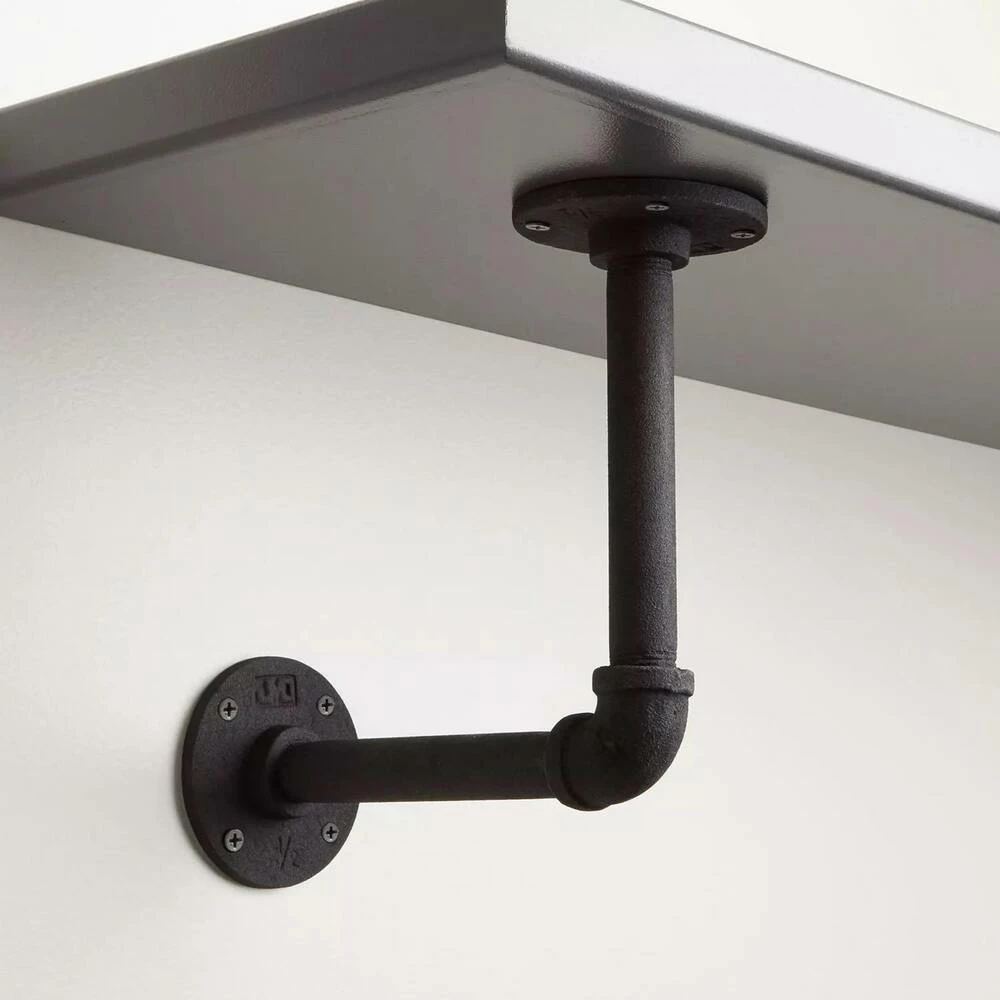 Signature Hardware Gibson 3-1/4 in. Iron L-Shaped Shelf Bracket in Black Powder Coat - Image 2