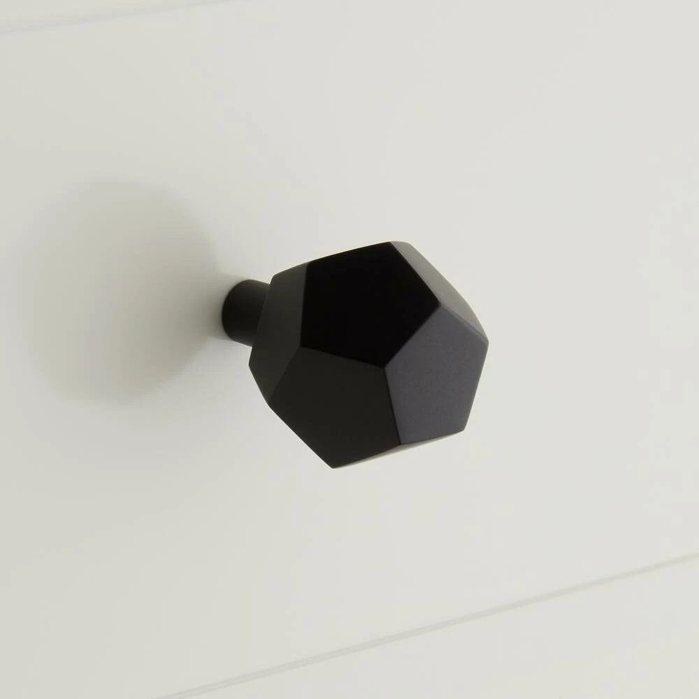 Signature Hardware Quintus Brass Pentagon Knob in Matte Black