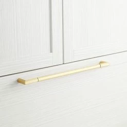 Signature Hardware Lunata 12-5/8 in. Rectangular Appliance Pull in Satin Brass