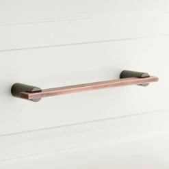 Signature Hardware Masella 7-1/8 in. Rectangular Cabinet Pull in Black Nickel with Antique Copper