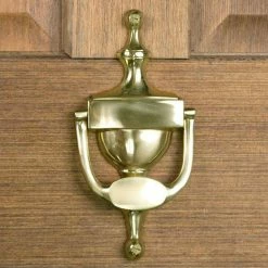 Signature Hardware Classic 3-7/8 in. Brass Door Knocker in Polished Brass
