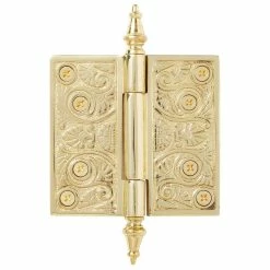 Signature Hardware Art Deco 6-1/4 in. Residential Door Hinge in Polished Brass