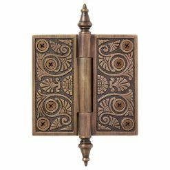 Signature Hardware Art Deco 6-1/4 in. Residential Door Hinge in Antique Brass