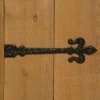 Signature Hardware Fluer-De-Lis Cast Iron Door Strap Hinge in Black