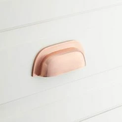 Signature Hardware 5-1/8 in. Solid Brass Elongated Cup Pull in Satin Rose Gold
