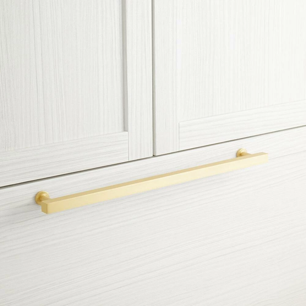 Signature Hardware Colville 25-3/4 in. Rectangular Appliance Pull in Satin Brass