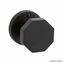 Signature Hardware Ambrus Solid Brass Dummy Interior Door Set Octagonal Knob in Satin Black