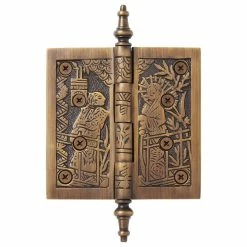 Signature Hardware Payung 7 in. Residential Door Hinge in Antique Brass