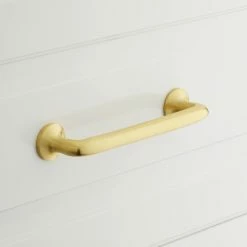 Signature Hardware Belfast 13-1/4 in. Solid Brass Drawer Pull in Brushed Brass