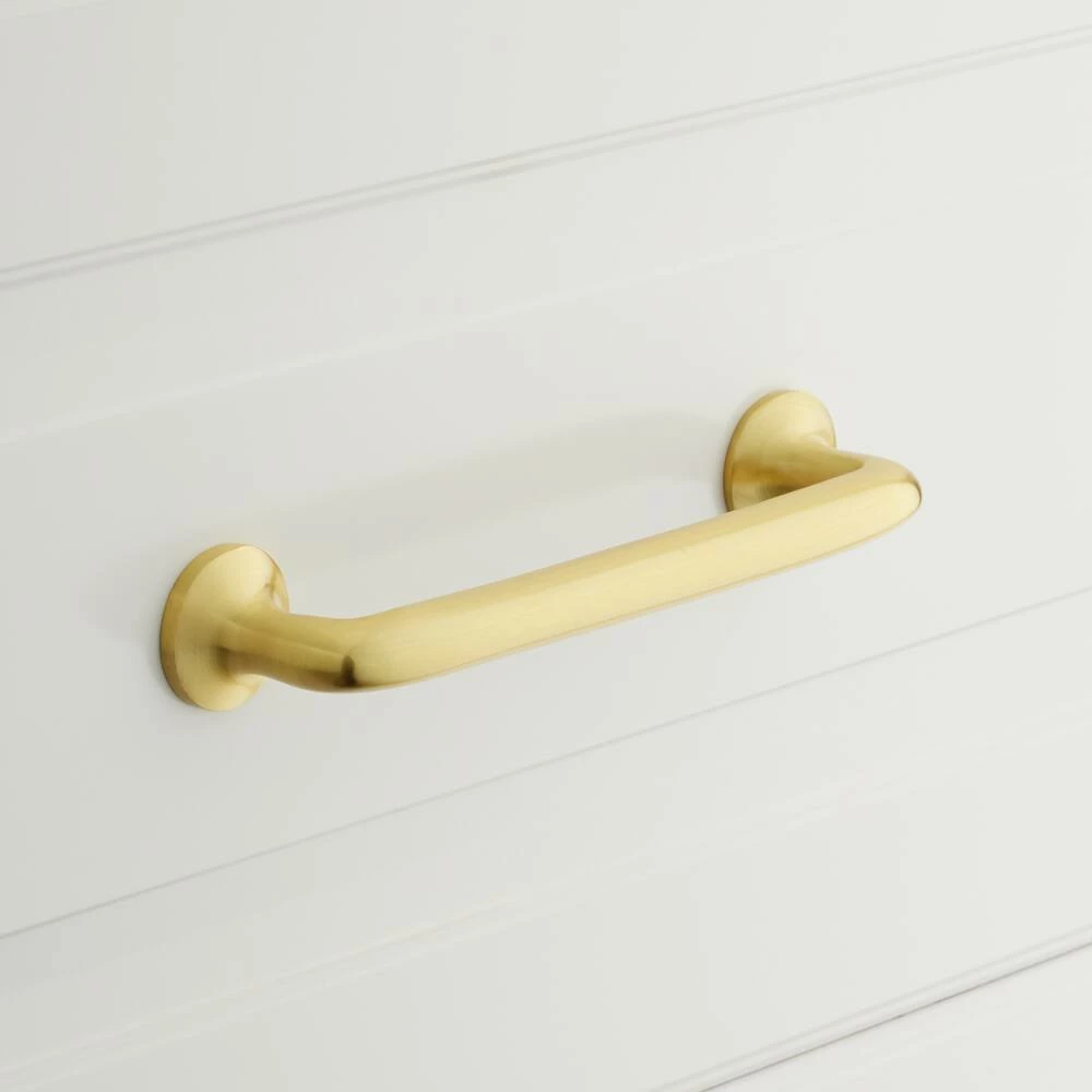 Signature Hardware Belfast 13-1/4 in. Solid Brass Drawer Pull in Brushed Brass
