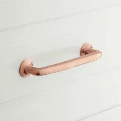Signature Hardware Belfast 13-1/4 in. Solid Brass Drawer Pull in Satin Rose Gold