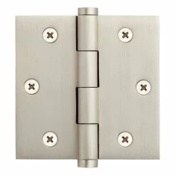 Signature Hardware 3-1/2 in. Solid Brass Mortise Door Hinge in Brushed Nickel