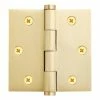 Signature Hardware 3-1/2 in. Solid Brass Mortise Door Hinge in Satin Brass