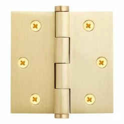 Signature Hardware 3-1/2 in. Solid Brass Mortise Door Hinge in Satin Brass